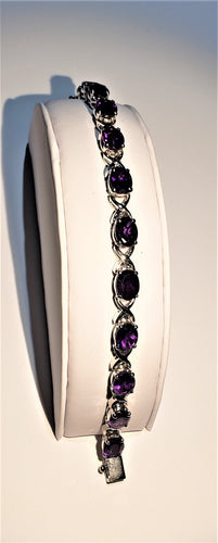Purple Amethyst Over Sterling Silver Bracelet 10 ctw Very Elegant