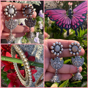 Bohemian Style 925 Silver Designer Danglers, Newest Collection, Contemporary Classical Mix Earrings, Perfect For Gifting.