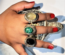 Load image into Gallery viewer, Oval Shaped Cushioned Malachite In Sterling Silver Design