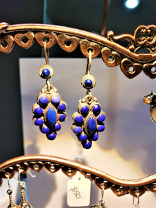 Lapis Lazuli Teardrop Earrings Handcrafted