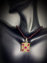 Load image into Gallery viewer, Statement Designer Pendant in Natural Ruby with Sterling Silver Base.