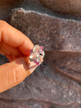 Load image into Gallery viewer, Designer Victorian Style Silver Moonstone Ruby Statement Necklace With Earrings