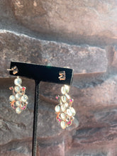 Load image into Gallery viewer, Designer Victorian Style Silver Moonstone Ruby Statement Necklace With Earrings