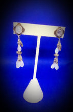 Load image into Gallery viewer, Genuine Silver and Natural Moonstone Gemstones. Vintage Earrings Gemstone Earrings