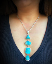 Load image into Gallery viewer, WILD Honey TURQUOISE Pendant , 925 Sterling Silver Beautiful Drop Necklace