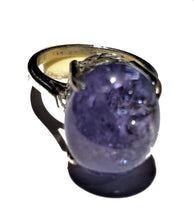 Load image into Gallery viewer, Lapis Lazuli 10 Caret Oval Ring In Art Décor Sterling Silver Setting