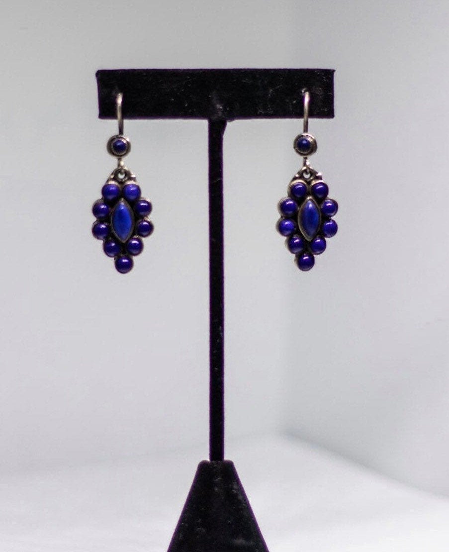 Lapis Lazuli Teardrop Earrings Handcrafted