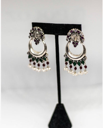 Traditional Indian handcrafted earrings made in 925 Silver