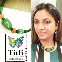 Load image into Gallery viewer, Designer Handcrafted Real Old Tibetan Turquoise and Amber Statement Necklace