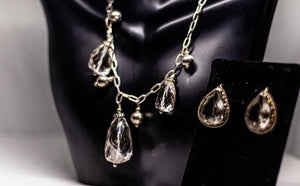 Natural Crystal Gemstone Necklace made in 925 Silver.