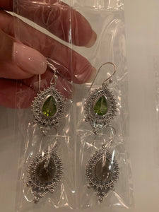 Real Gemstones and 925 Genuine Silver Danglers For Daily Wear, Lucky Earrings, Beautiful Earrings, Must Have