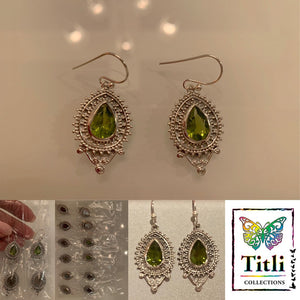 Real Gemstones and 925 Genuine Silver Danglers For Daily Wear