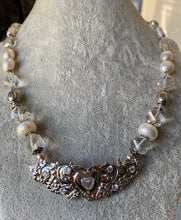 Load image into Gallery viewer, Natural Crystal and Pearl necklace 925 silver