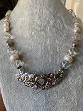 Load image into Gallery viewer, Natural Crystal and Pearl necklace 925 silver
