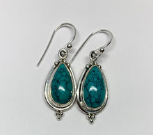 Load image into Gallery viewer, Genuine Silver Turquoise Earrings For Daily Wear, Jasmine Style
