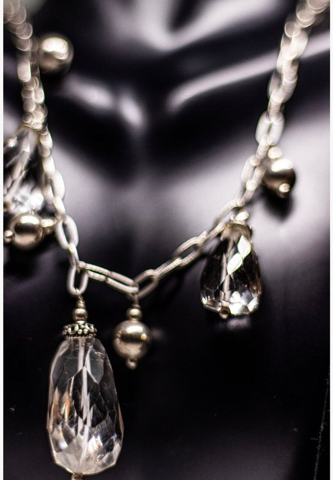Natural Crystal Gemstone Necklace made in 925 Silver.