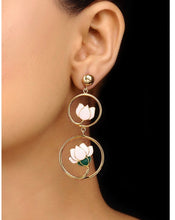 Load image into Gallery viewer, Enameled 925 Silver Earrings with 1 Micron Gold Plated