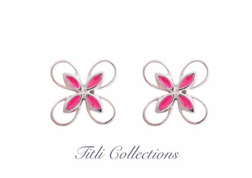 Designer Kid's Collection Enameled 925 Silver Earrings