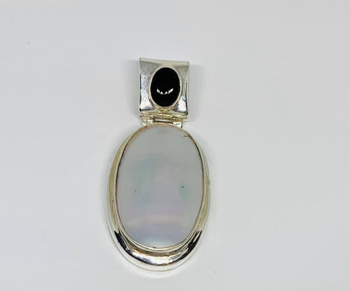 Statement Designer Pendant made with mother of Pearl in Sterling Silver Base. Perfect Gift for Special Occasion