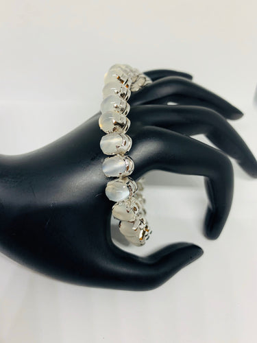 Designer Handcrafted Moonstone and 925 Silver Statement Bracelet