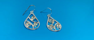 Natural Rainbow Moonstone Earrings In Sterling Silver Pear shaped Design
