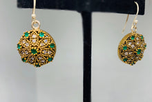 Load image into Gallery viewer, TURKISH Statement Jewelry- Silver and Gemstone Earings - Green