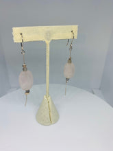 Load image into Gallery viewer, Earrings Natural Rose Quartz In Sterling Silver