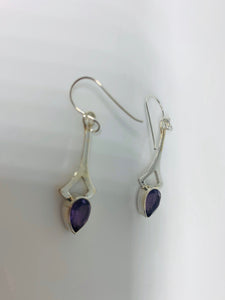 Natural Amethyst Earrings in 925 Sterling Silver