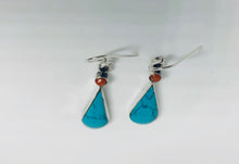 Load image into Gallery viewer, Genuine Silver Turquoise Earrings For Daily Wear, Jasmine Style