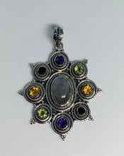 Load image into Gallery viewer, Designer Pendant in Natural MULTI GEMSTONE