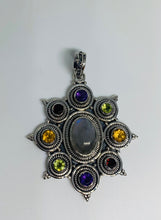 Load image into Gallery viewer, Designer Pendant in Natural MULTI GEMSTONE