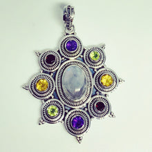 Load image into Gallery viewer, Designer Pendant in Natural MULTI GEMSTONE