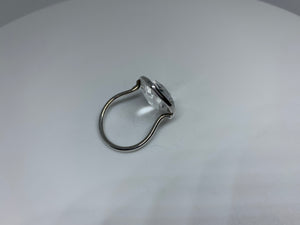 Clear Crystal Quartz Ring In Art Décor Sterling Silver Setting, Unique Rare Gemstone Ring Gift Ideas