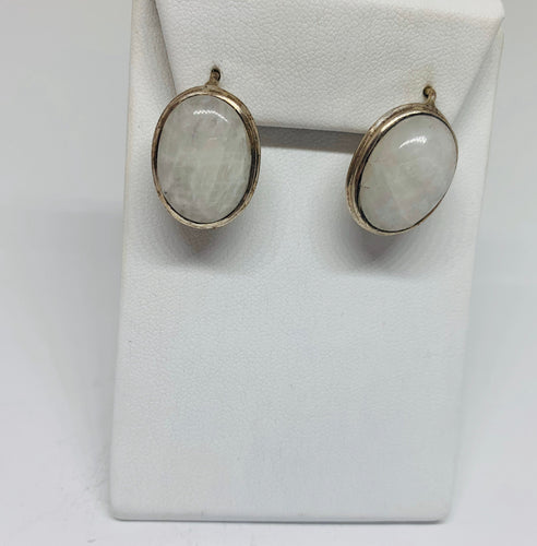 Natural Rainbow Moonstone Earrings In 925 Sterling Silver
