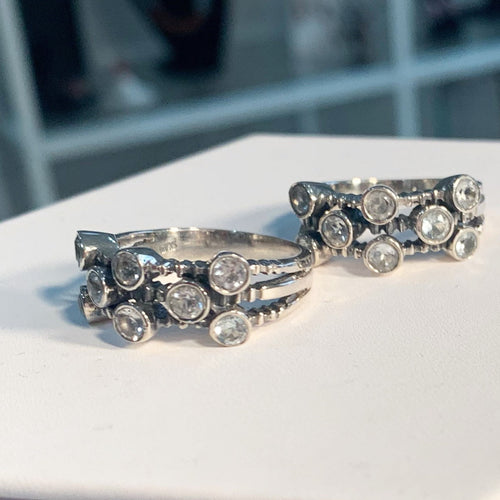 Aquamarine and 925 Silver Designer Ring