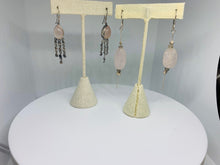 Load image into Gallery viewer, Earrings Natural Rose Quartz In Sterling Silver