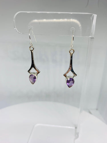 Natural Amethyst Earrings in 925 Sterling Silver