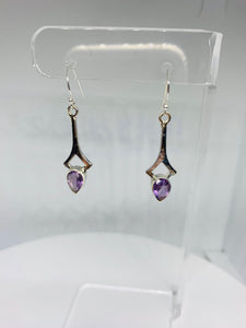 Natural Amethyst Earrings in 925 Sterling Silver