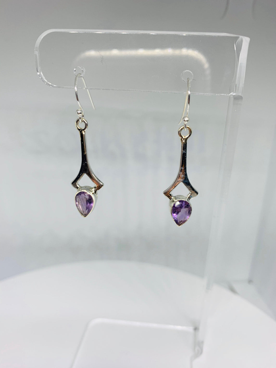Natural Amethyst Earrings in 925 Sterling Silver
