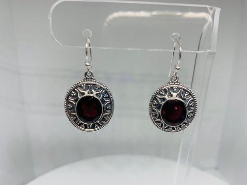 Natural MAROON GARNET Earrings in 925 Sterling Silver