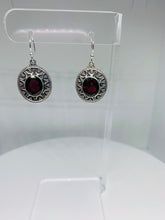 Load image into Gallery viewer, Natural MAROON GARNET Earrings in 925 Sterling Silver