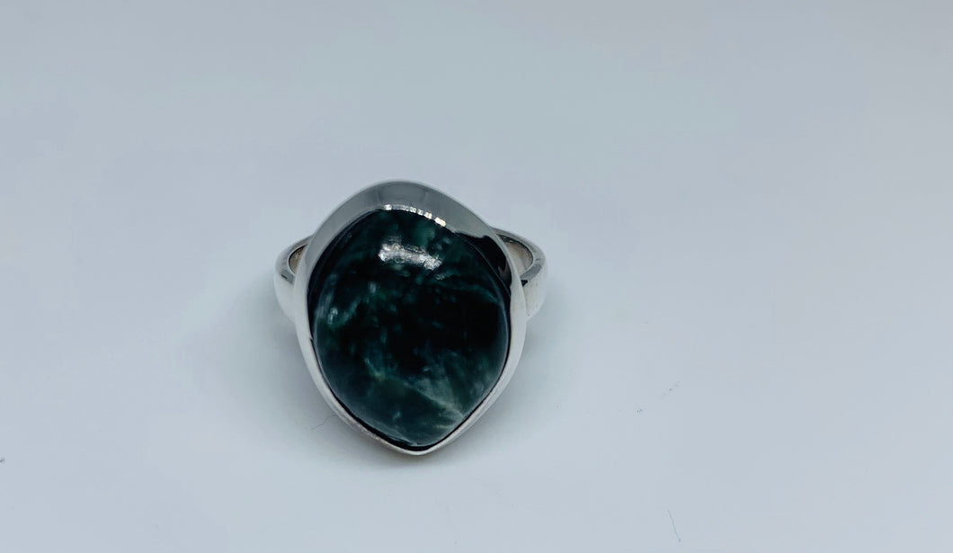 Kambaba Jasper Caret Oval Ring In Art Décor Sterling Silver Setting, Unique Rare Gemstone Ring Gift Ideas