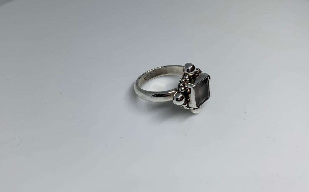 Rose Quartz Ring In Art Décor Sterling Silver Setting, Unique Rare Gemstone Ring Gift Ideas