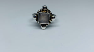 Rose Quartz Ring In Art Décor Sterling Silver Setting, Unique Rare Gemstone Ring Gift Ideas