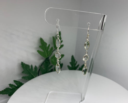 CLEAR CRYSTAL Earrings in 925 Sterling Silver