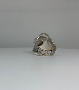 Moonstone , Amethyst , Onyx AND MELACHITE Ring In Art Décor Sterling Silver Setting, Unique Rare Gemstone Ring Gift Ideas