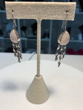 Load image into Gallery viewer, Earrings Natural Rose Quartz In Sterling Silver
