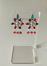 Load image into Gallery viewer, Multi gemstone traditional earrings made in 925 silver