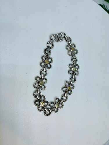 Flower Design bracelet - yellow topaz