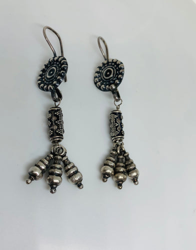 Oxidized 925 Silver Earrings